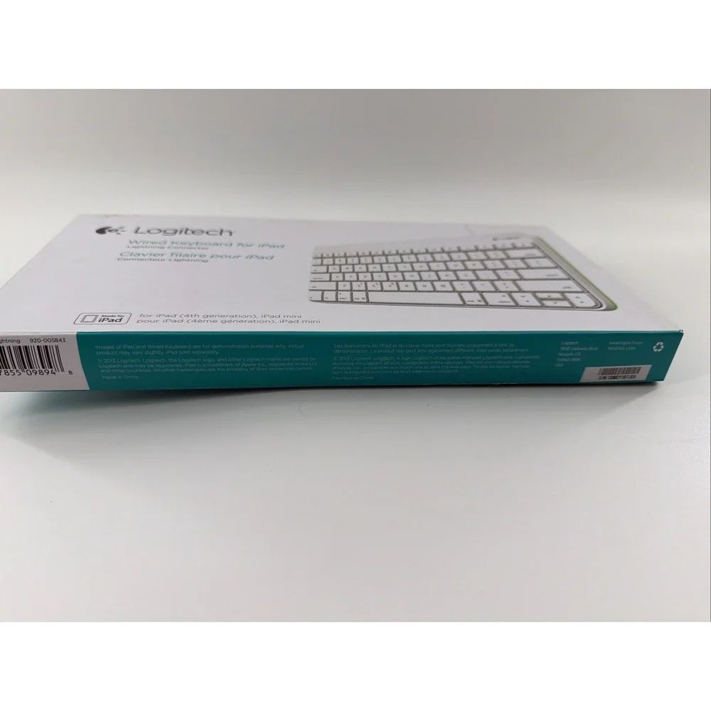 Logitech 920-005843 Wired KBD Lightning Keyboard For iPad 4 Or iPad Mini New